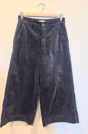 YANUK 야누크 코듀로이 와이드 크롭 팬츠 네이비 M 일본제