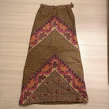 빈티지 퀼팅 스커트 에스닉 패턴