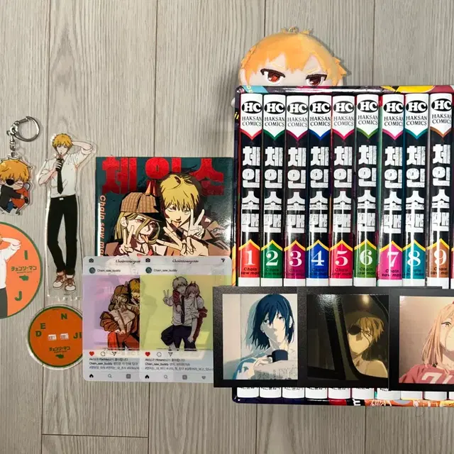 체인소맨 1부 박스판(11권)+버디스토리즈+아크릴 스탠드,키링+인형+포카