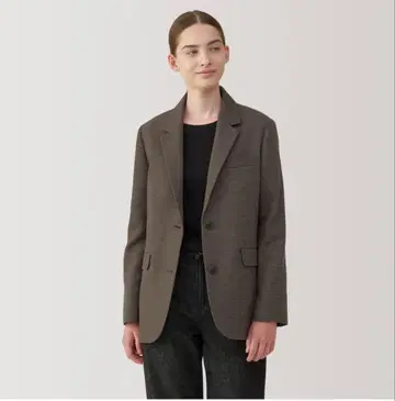 [ 무인 ] 기모 테일러드 자켓 M 브라운