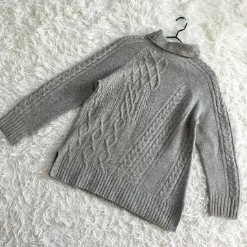 BRAHMIN 터틀넥 니트 케이블 짜임 그레이 ( M 상당 )