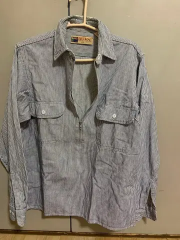 BIG MAC 스트라이프 패턴 긴팔 셔츠