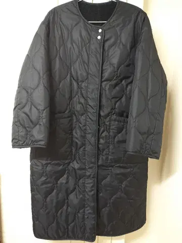 컨디션 최상 프레임워크 보아 퀼팅 2WAY ZIP 코트 네이비 36