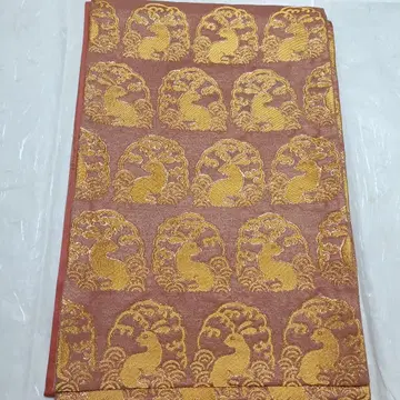 후쿠로 오비 핑크와 골드 컬러 토끼 무늬