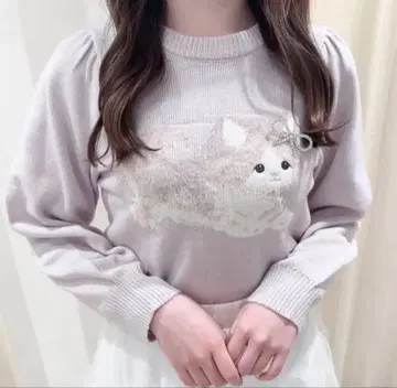 evelyn 고양이 니트 핑크