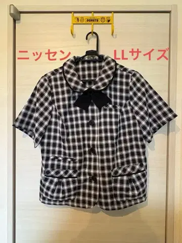 니센 [ 사무복 ] 탈부착 리본 오버 블라우스 LL 사이즈