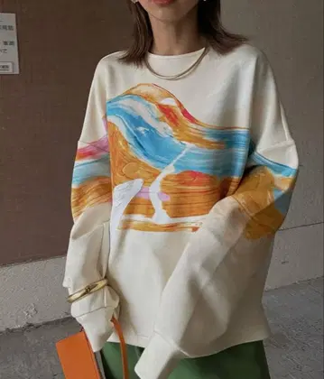 Ameri HAILEY WAVE ART SWEAT 맨투맨 트레이닝복