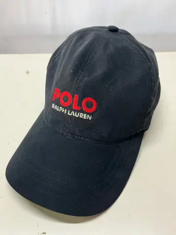 양호 폴로 랄프로렌 로고 자수 캡 모자 블랙 폴리에스테르 잡화
