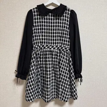 evelyn 트위드 개더 원피스