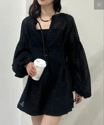 mystic 프린지 쉐이프 튜닉 블랙