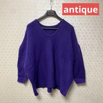 새상품 안티카 여성용 V넥 와이드 니트 퍼플 프리 사이즈