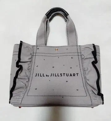 JILL by JILLSTUART 비쥬 프릴 토트 그레이 캔버스지