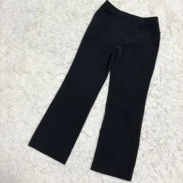 FITZER 스트레이트 팬츠 나일론 광택감 고급스러운 블랙