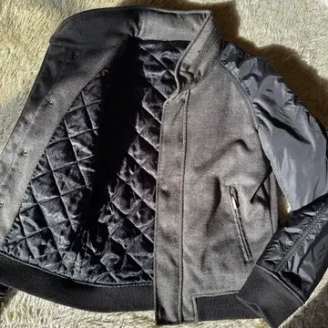 멘티노라스 블루종 헤링본 퀼팅 페이즐리 자수 M