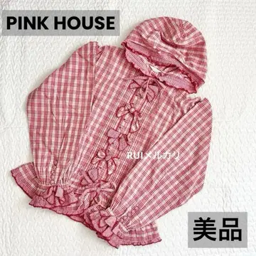 새상품급 PINK HOUSE 핑크하우스 후드 부착 피코프릴 블라우스