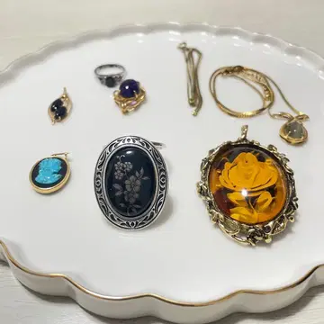 레트로 빈티지 브로치 반지 목걸이 묶음 판매