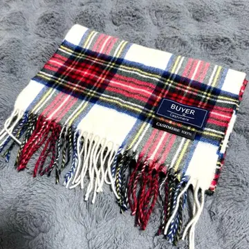 새상품급 BUYER 캐시미어 100% 체크 머플러 타탄 체크 스톨