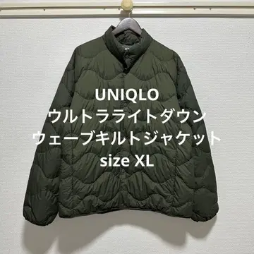 컨디션 최상 유니클로 울트라 라이트 다운 웨이브 퀼트 자켓 올리브 XL
