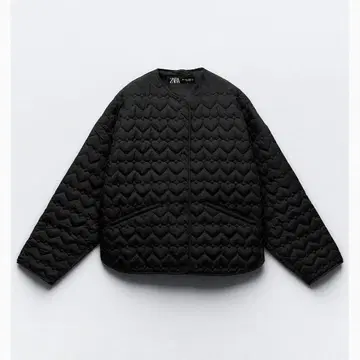ZARA 하트 퀼팅 자켓 블랙