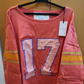 Paul Smith 넘버 17 자수 핑크 긴팔 티셔츠