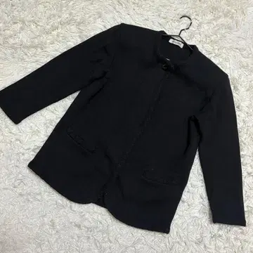 Saint Joie 니트 자켓 울100% 노카라 블랙 ( M )