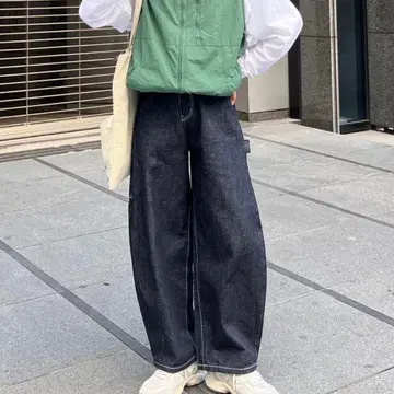 USA 코튼 커브 페인터 데님 팬츠 네이비 S 사이즈 미사용 새상품