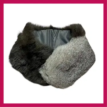 새상품 토끼 바이컬러 티펫 머플러 퍼 탈부착 카라 성인식 결혼식