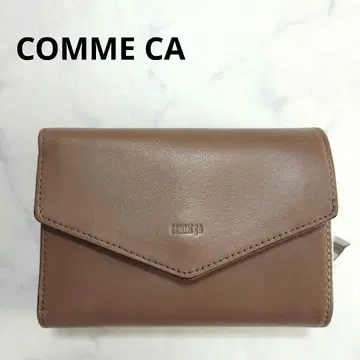 COMME CA 코무사 트리아 중간 지퍼 접이식 지갑 소가죽 고급