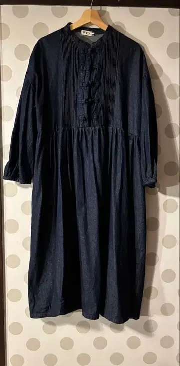 dgy 차이나 버튼 데님 원피스