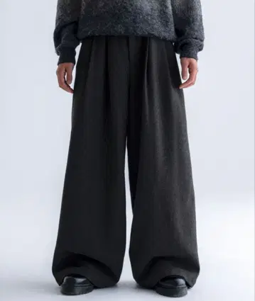 SINSS 트위드 3턱 와이드 슬랙스