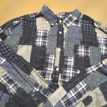 Eddie Bauer 패치워크 패턴 긴팔 셔츠 L 사이즈