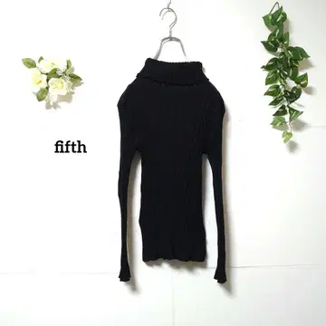 피프스 보틀넥 리브 니트 스웨터 M