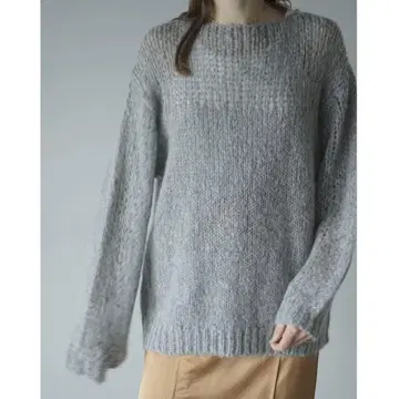 CLANE HALF SHEER LOOSE MOHAIR KNIT TOPS