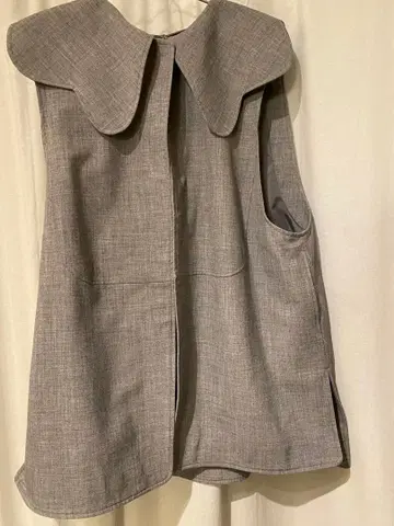 DONSBAN 그레이 큰 옷깃 슬리브리스 베스트 F