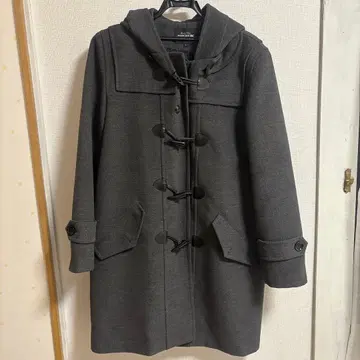 그레이 더플 코트 토글 버튼