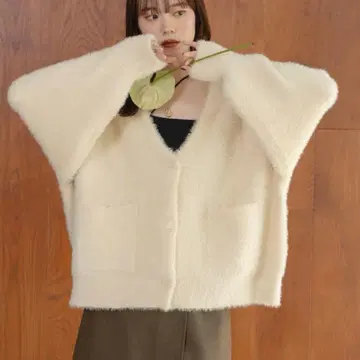 hinari 샤기 니트 가디건