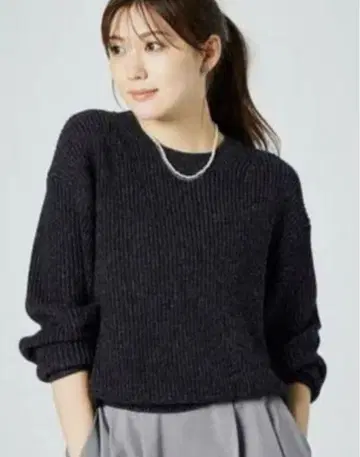 PlST 메탈릭 크루넥 스웨터 플라스테