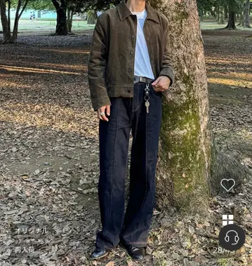 핀턱 스트레이트 데님 팬츠