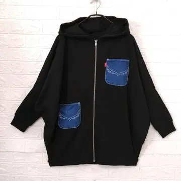 새상품 Rodeo crowns 데님 포켓 오버 사이즈 후드티 F