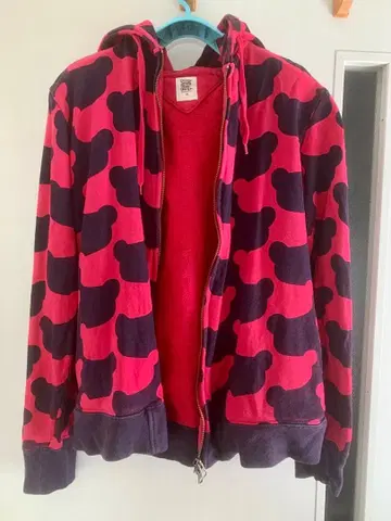 그라니프 graniph 올 패턴 지퍼 후드티 곰 무늬