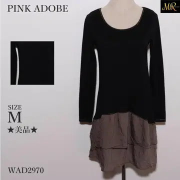 새상품급 PINK ADOBE 원피스 튜닉 긴팔 절개 디자인 플레어 밑단