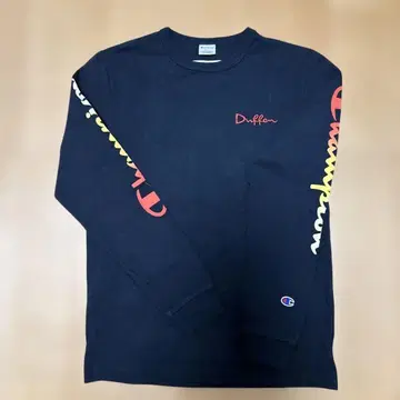 Duffer Champion 긴팔 T셔츠 블랙 S