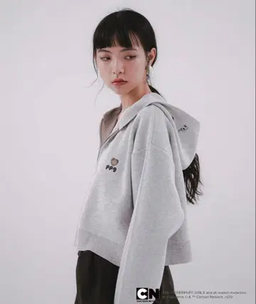 PPG / SENSE OF PLACE ZIP 니트 후드티 파워퍼프걸스