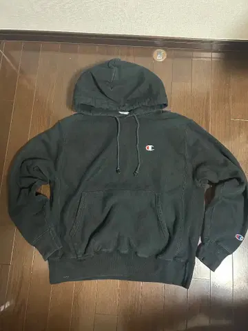 Champion 다크 그레이 후드 부착 후드티