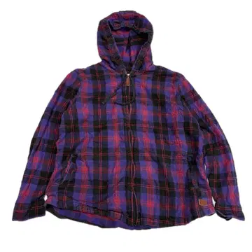 L.L.Bean 플란넬 지퍼 후드티 체크 무늬 / 남성용 XL