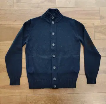 산모리츠 니트 블루종 블랙 사이즈 44 미들 게이지 이탈리아제 새상품급