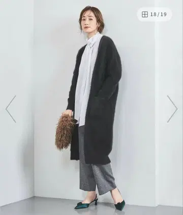 미사용 새상품! 폭스 캐시미어 롱 가디건