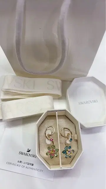 새상품 Swarovski 스와로브스키 플라워 모티브 귀걸이