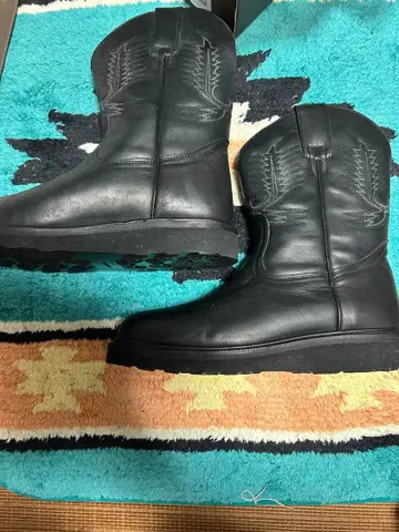 카미난도 가죽 블랙 웨스턴 부츠 나노 유니버스 사이즈 8