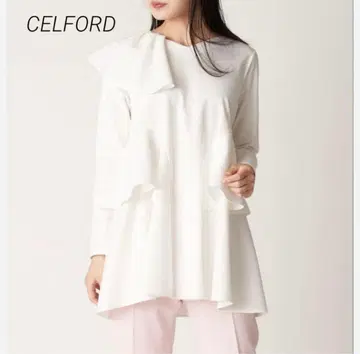셀포드 프릴 페플럼 티셔츠 티어드 풀오버 루즈핏